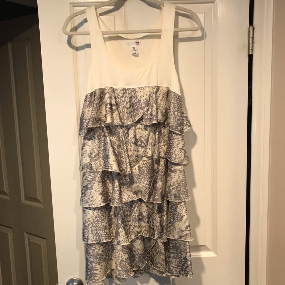 H&M ruffle snakeskin print dress
